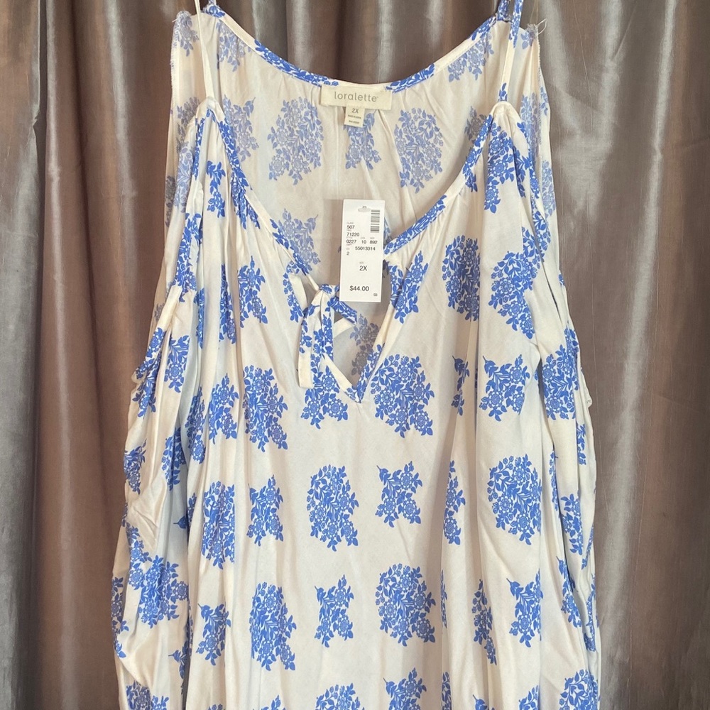 Summer print off the shoulder shirt